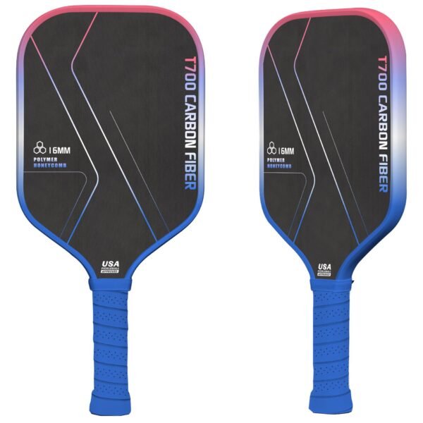 Hot Selling T700 Carbon Fiber Pickleball Paddle – Gradient Edge Design, Matte Woven Texture, Outdoor Sports Performance Paddle