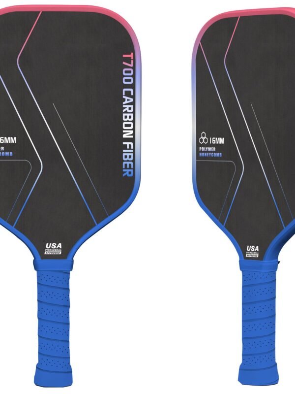 Hot Selling T700 Carbon Fiber Pickleball Paddle – Gradient Edge Design, Matte Woven Texture, Outdoor Sports Performance Paddle