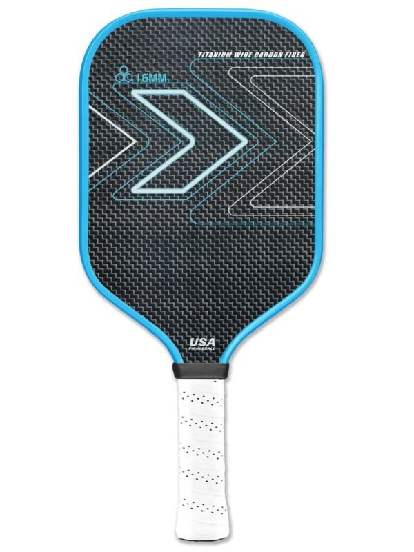 Titanium Silver Carbon Fiber Pickleball Paddle – UV Color Printing, Hollow Design, Fabric Texture Grip, Anti-Slip & Waterproof Professional Paddle for US Clubs