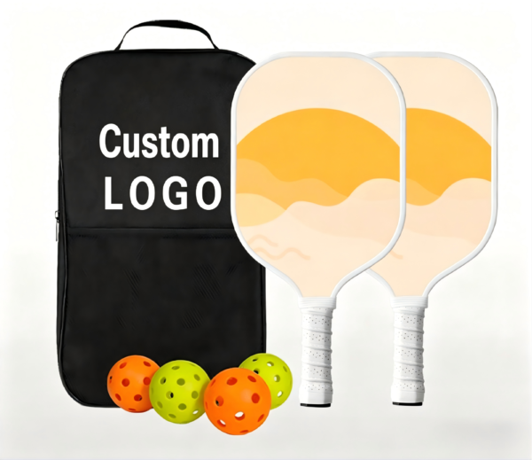 Fiberglass Pickleball Paddle Set of 2 – Lightweight Beginner-Friendly Rackets with Carry Bag